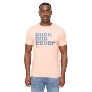 Duck and Cover Mens Bloxx T-Shirt / Coral